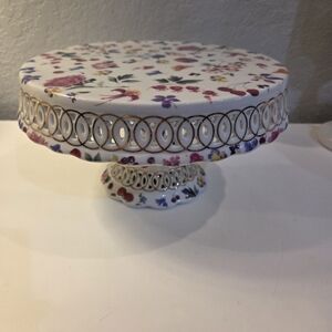 Floral Porcelain Cake Stand